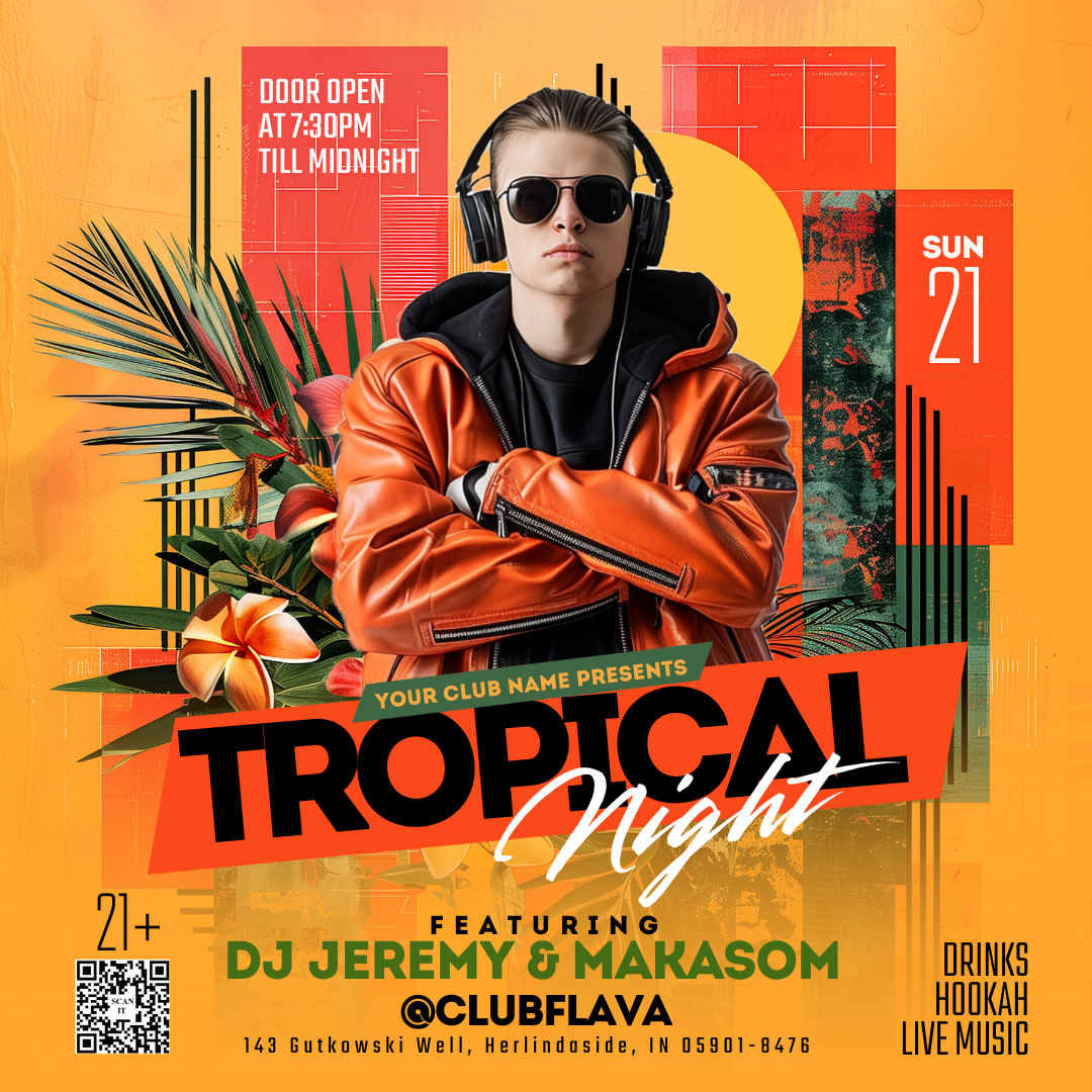 Tropical Night Canva Flyer