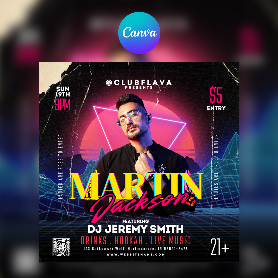 DJ Night Canva Flyer