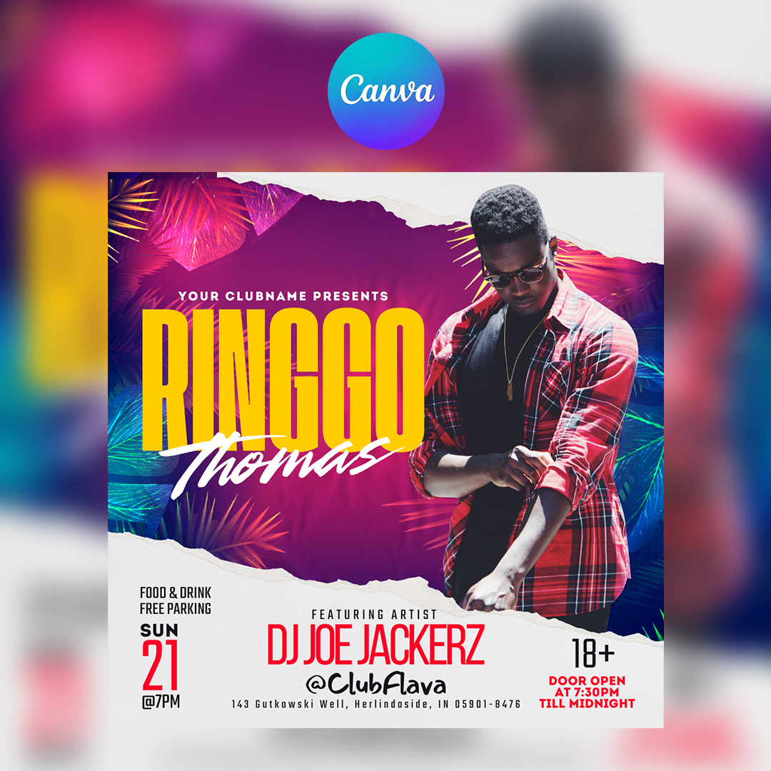 DJ Party Canva Flyer
