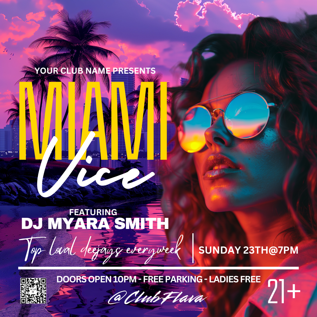 Miami Vice Canva Flyer
