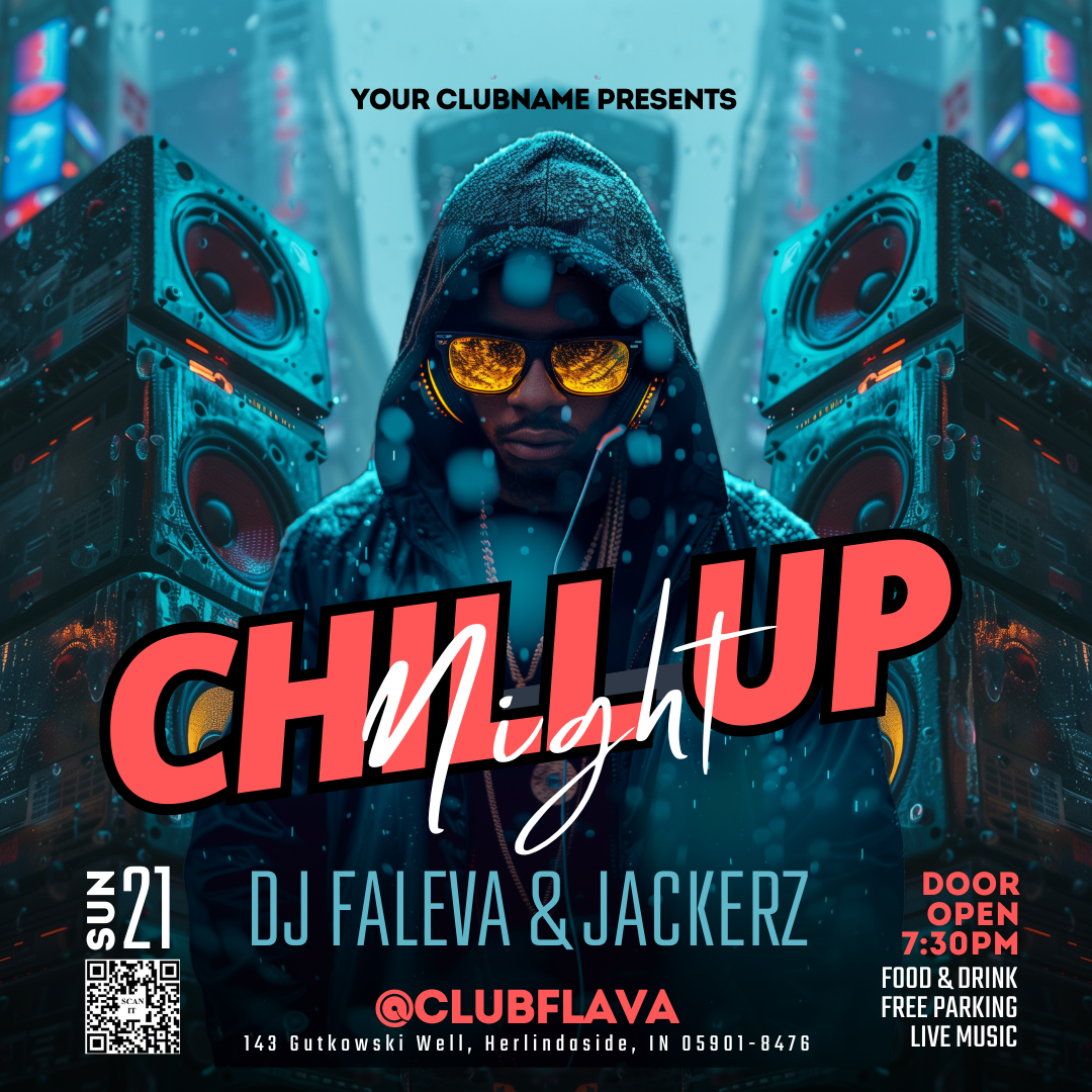 Chill Up Night Party Canva Flyer