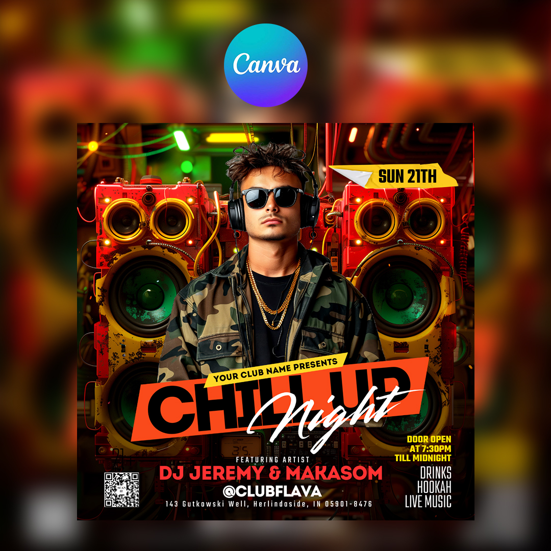 Chill Up Party Canva Flyer