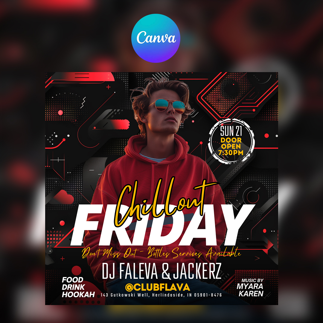 Chiilout Friday Canva Flyer