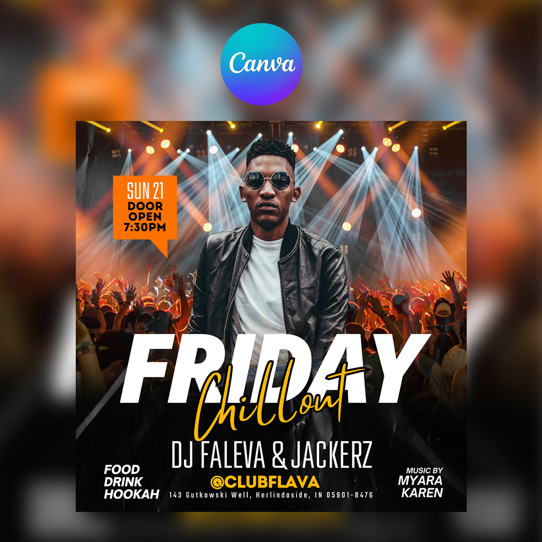 Friday Chillout Canva Flyer