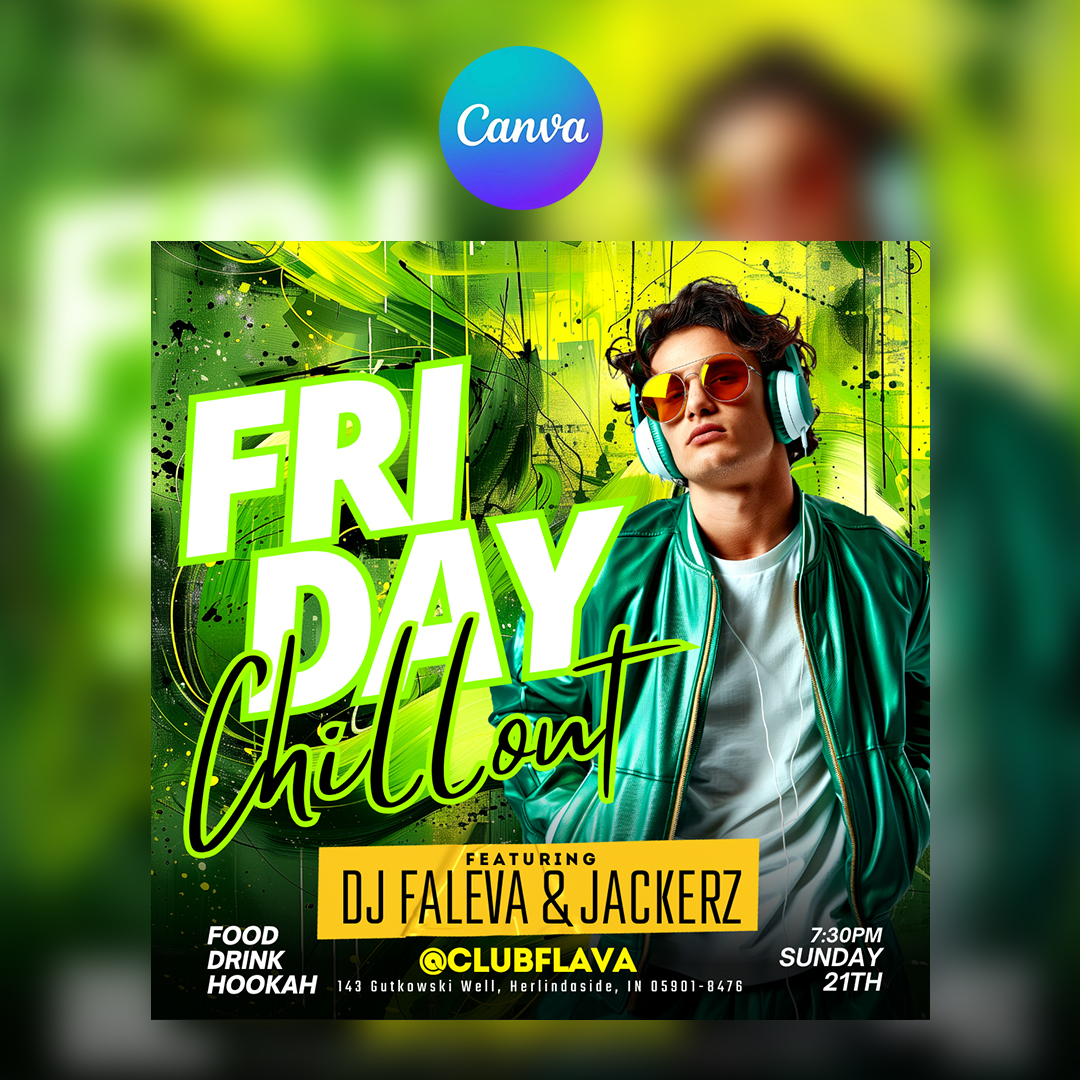Friday Chillout Canva Flyer