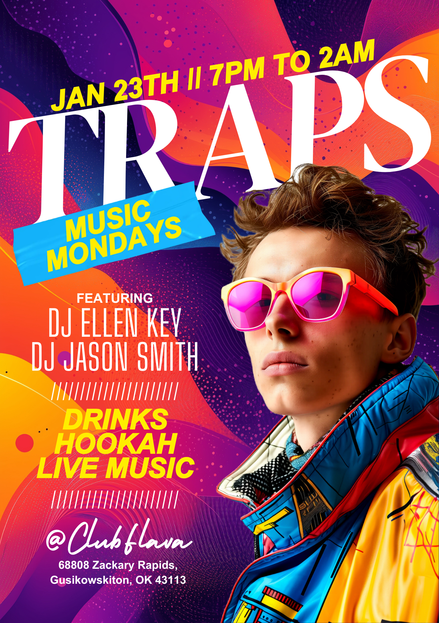 Traps Night Canva Flyer