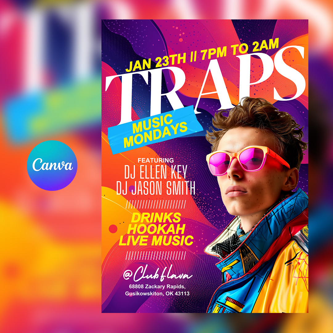 Traps Night Canva Flyer