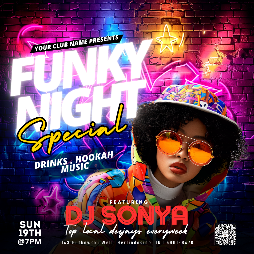 Funky Night Party Canva Flyer
