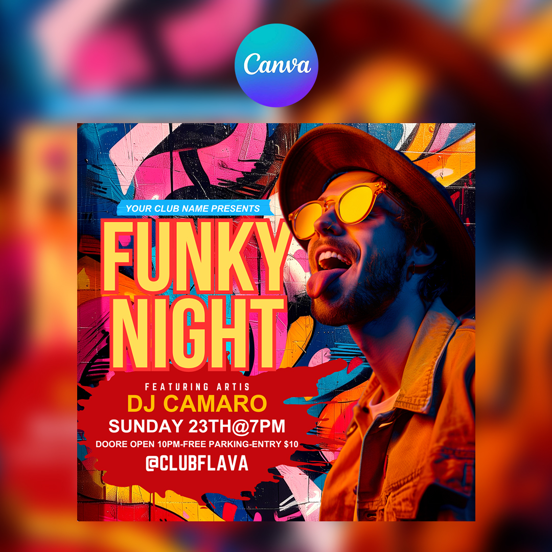 Funky DJ Canva Flyer