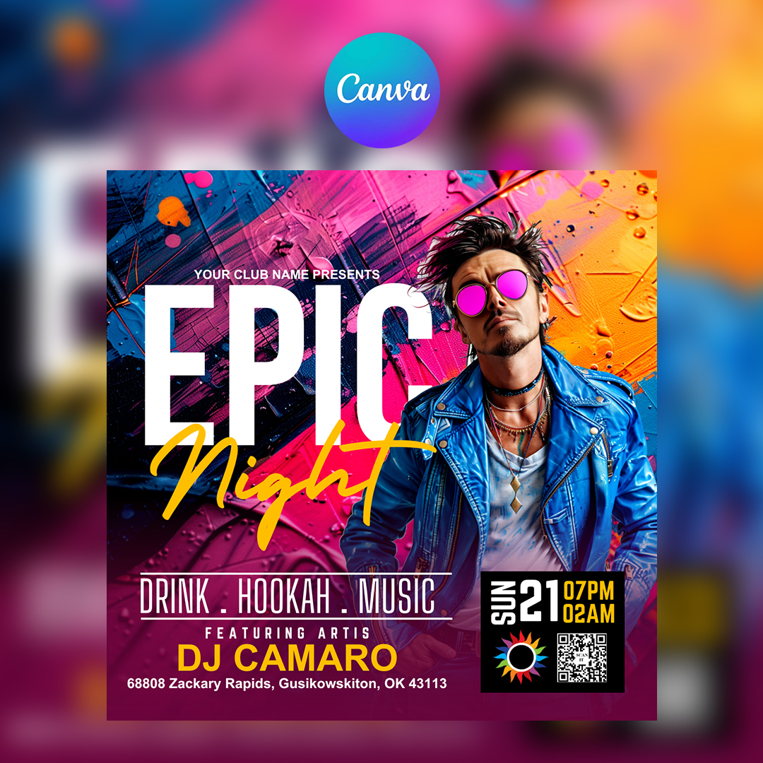 Epic Night Canva Flyer