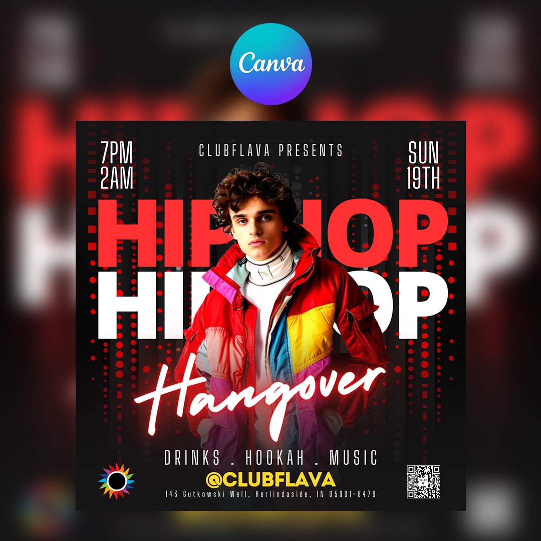 Hip Hop Hangover Canva Flyer