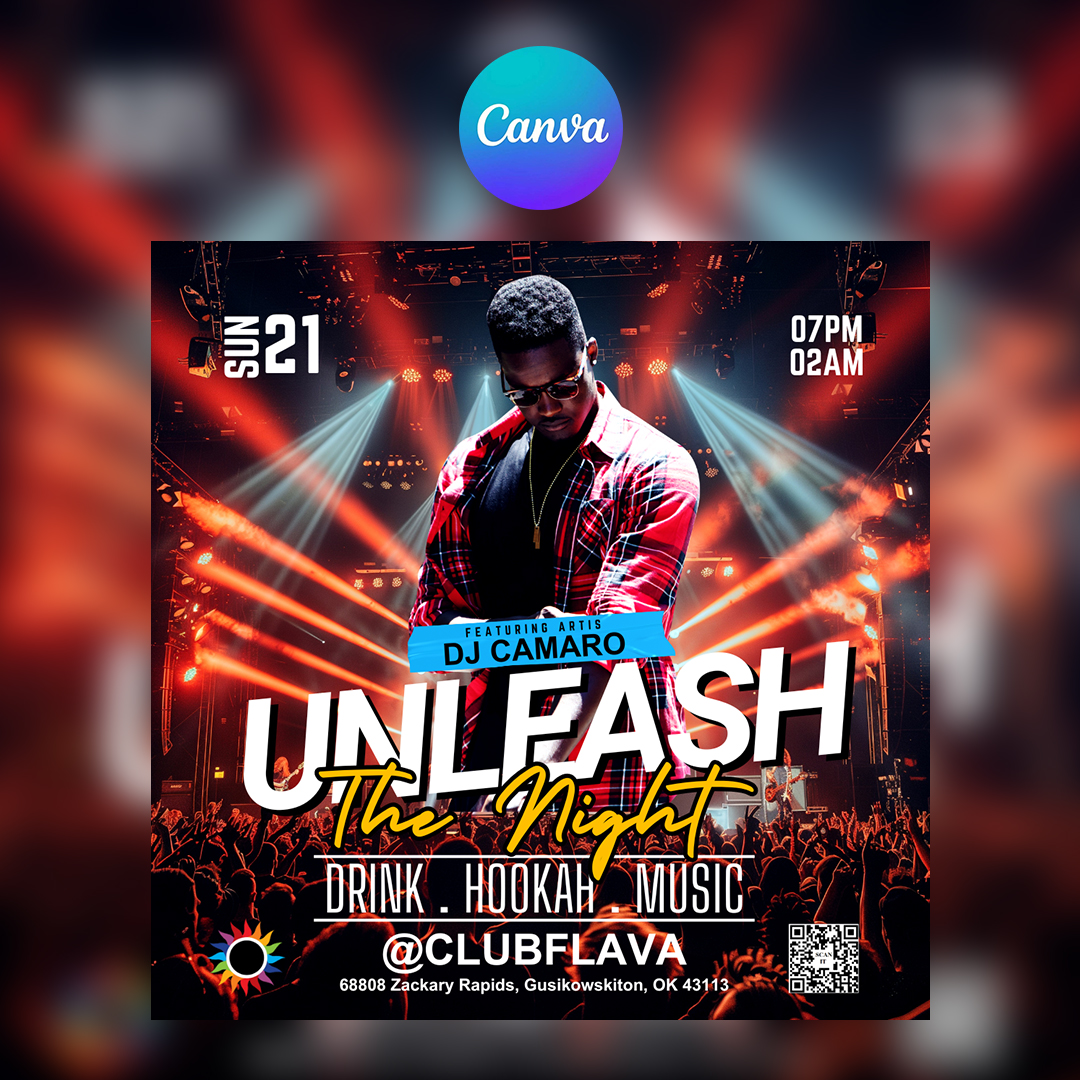 Unleash Night Canva Flyer