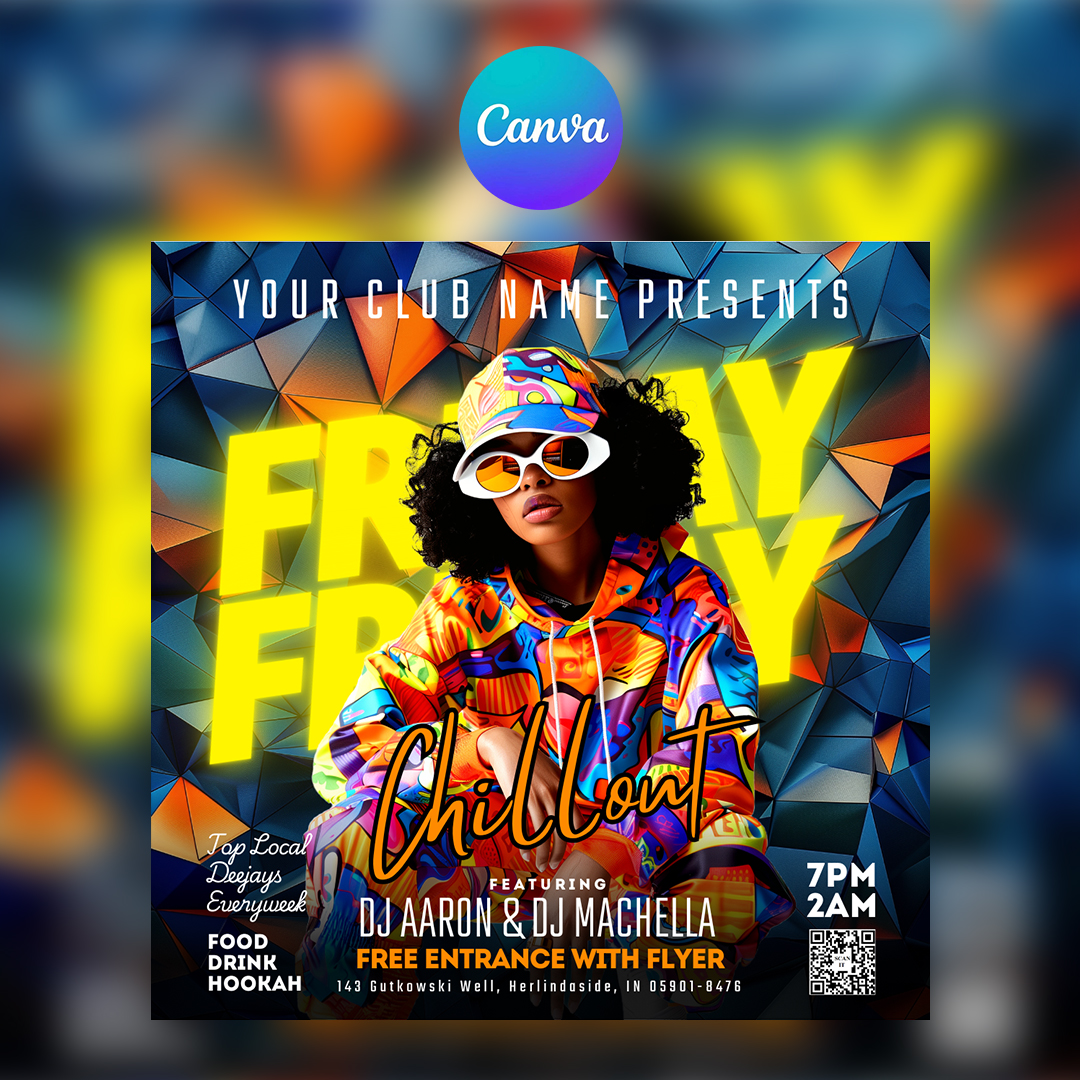 Friday Chillout Canva Flyer