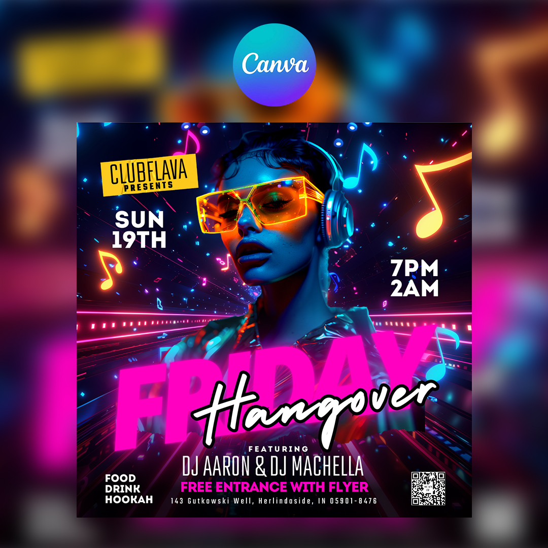 Friday Hangover Canva Flyer