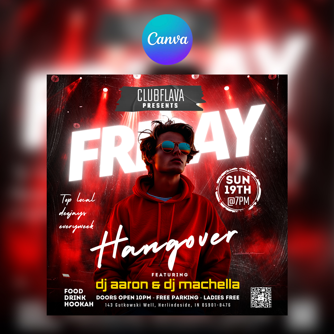 Friday Hangover Canva Flyer