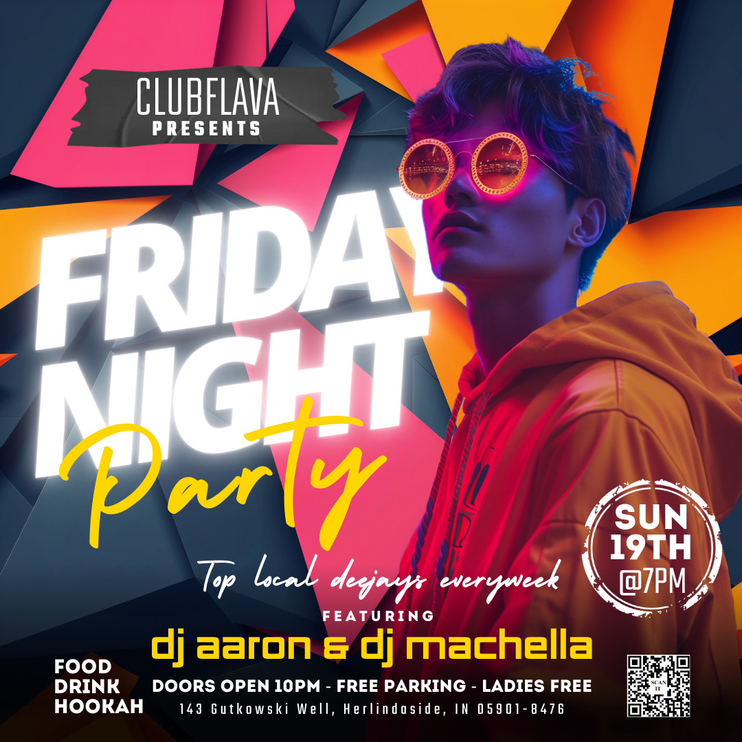 Friday Night Party Canva Flyer