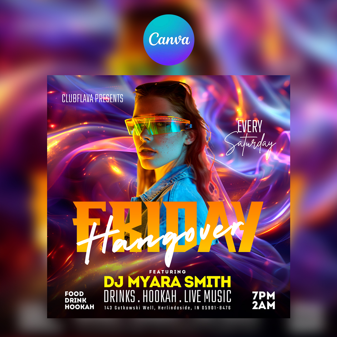 Friday Hangover Canva Flyer