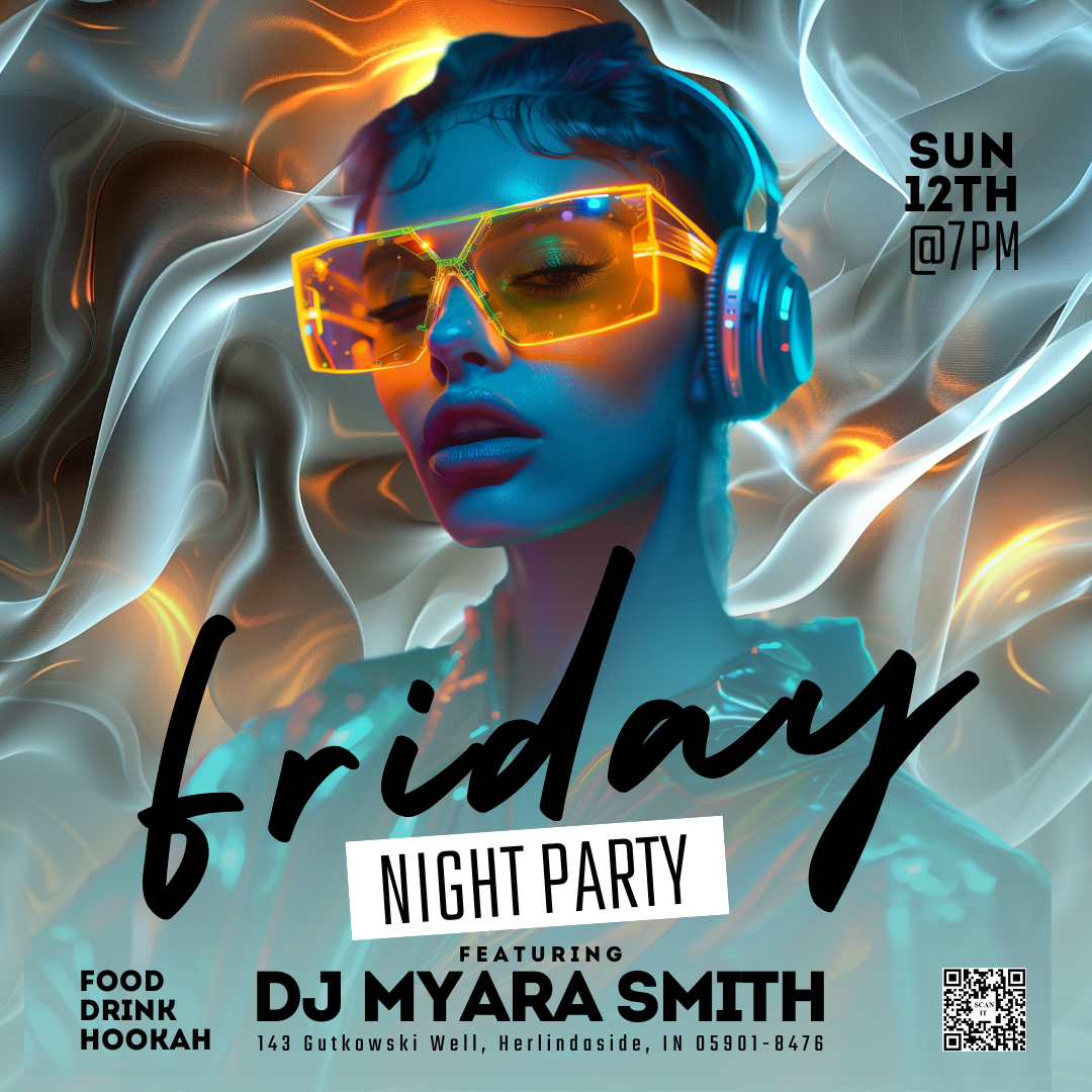 Friday Night Party Canva Flyer