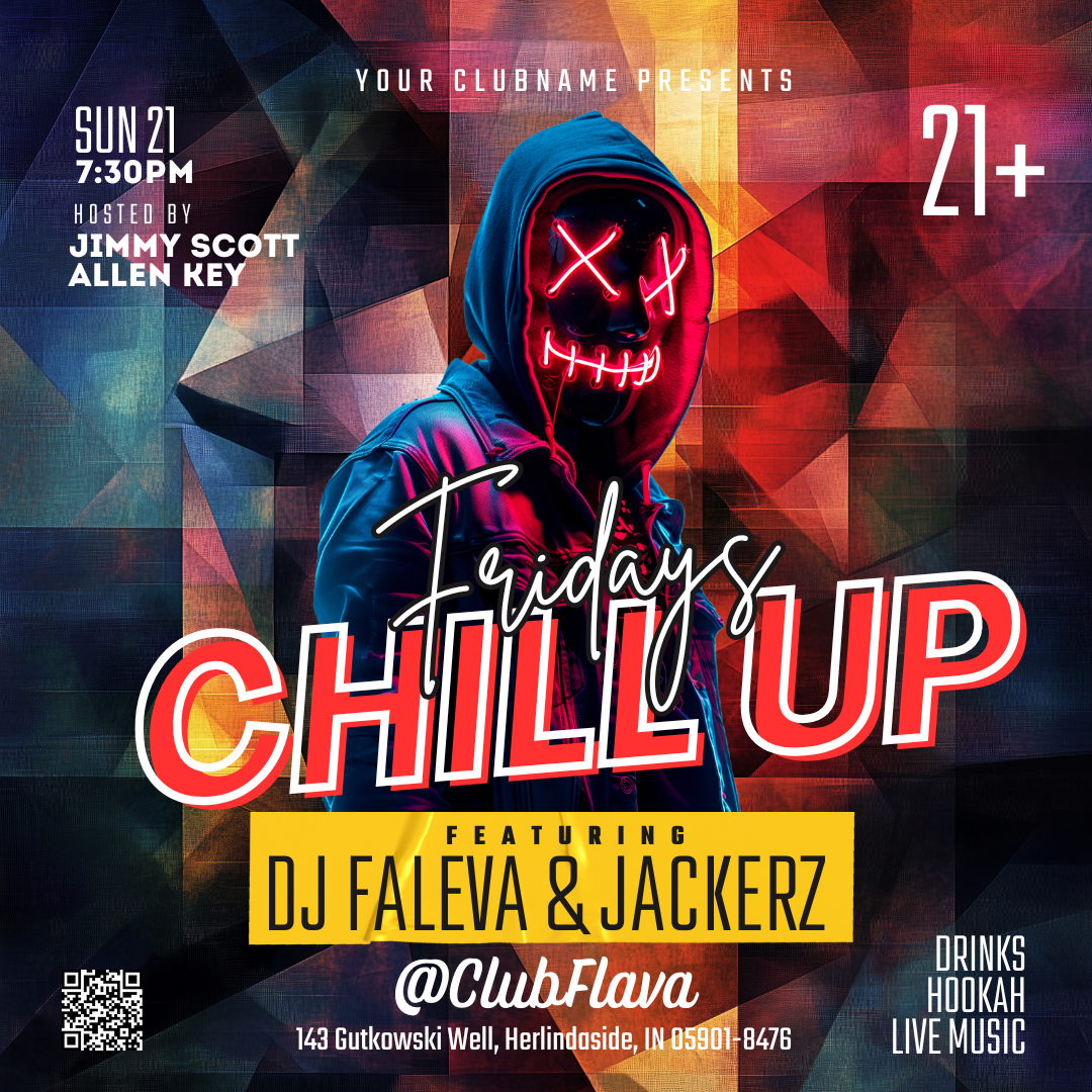 Chill Up Fridays Canva Flyer