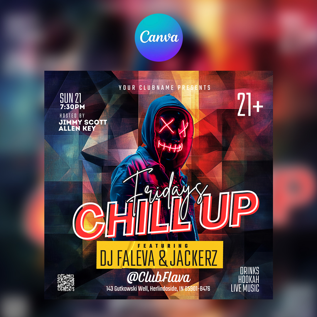 Chill Up Fridays Canva Flyer