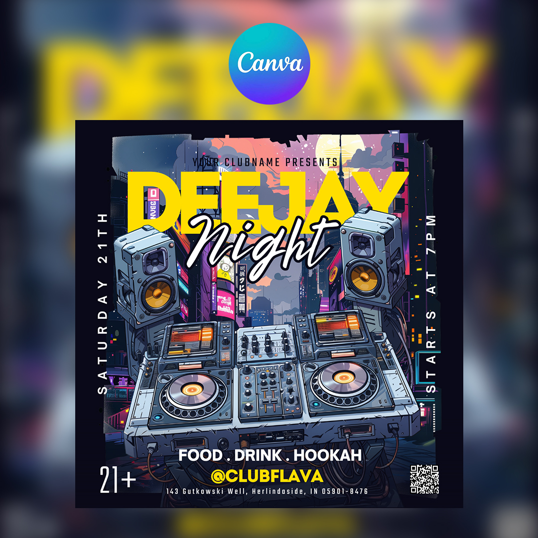Deejay Night Canva Flyer