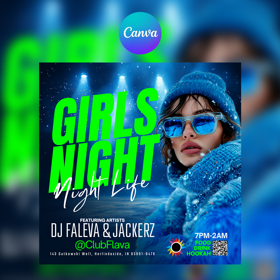 Girls Night Canva Flyer