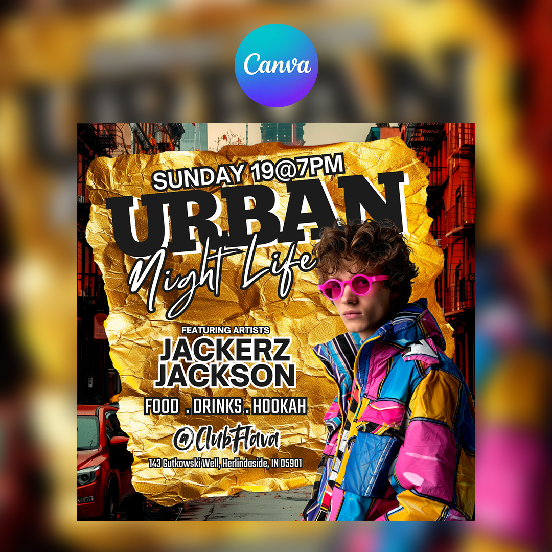 Urban Night Canva Flyer