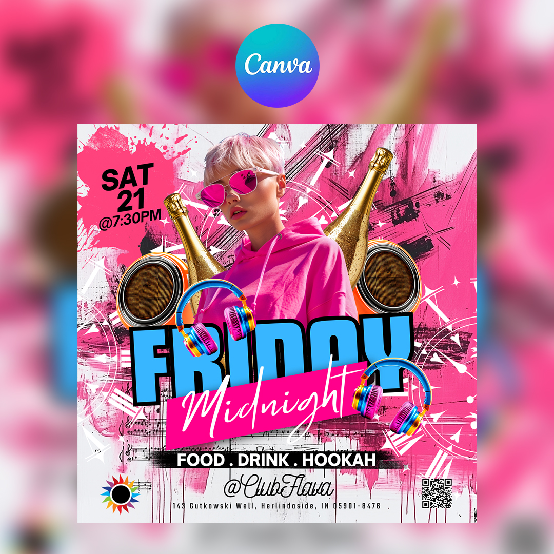 Friday Midnight Canva Flyer