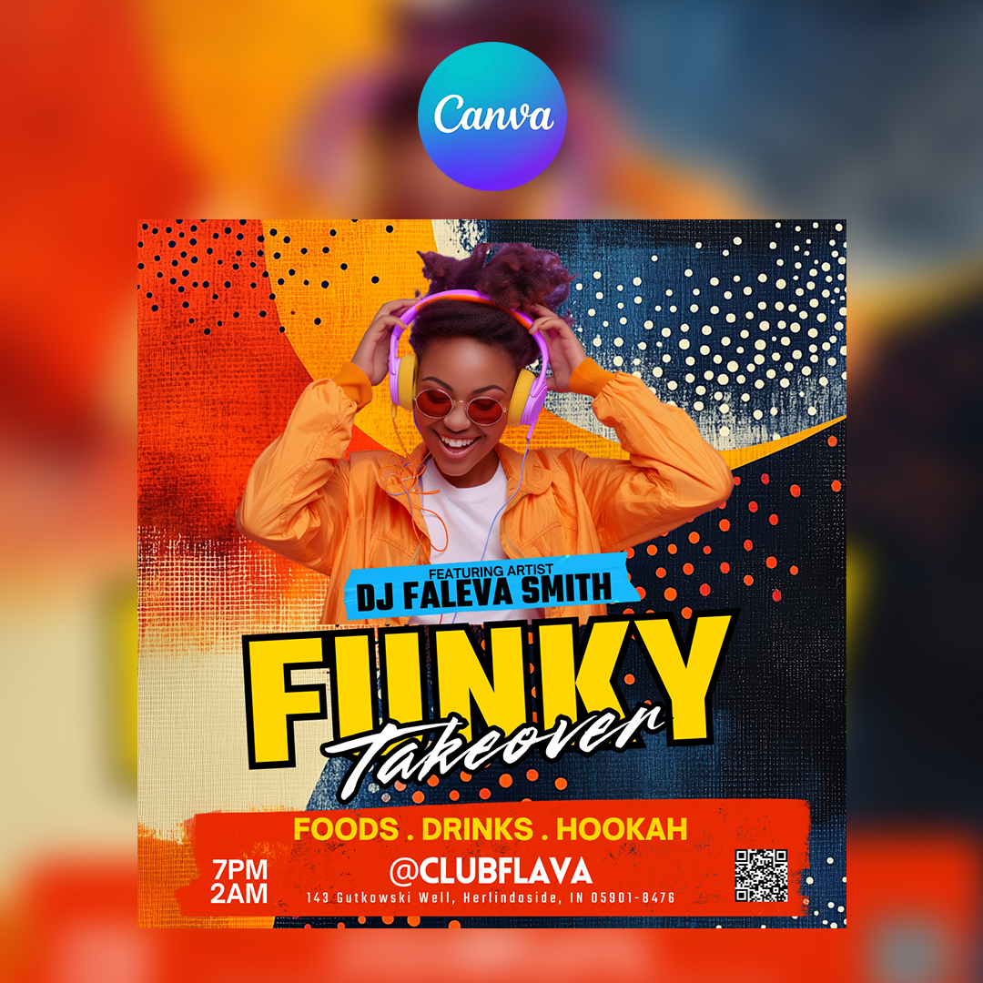 Funky Takeover Canva Flyer