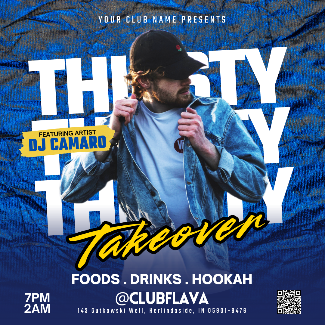 Thirsty Takeover Canva Flyer