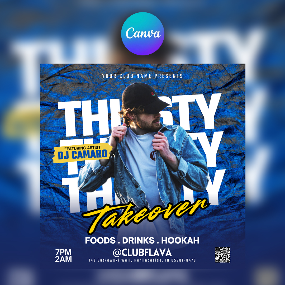 Thirsty Takeover Canva Flyer