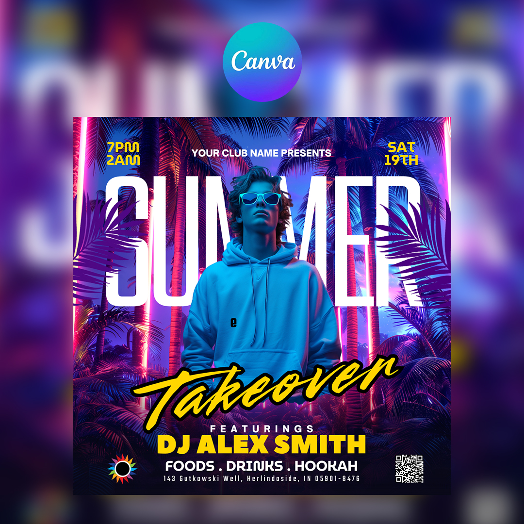 Summer Night Canva Flyer