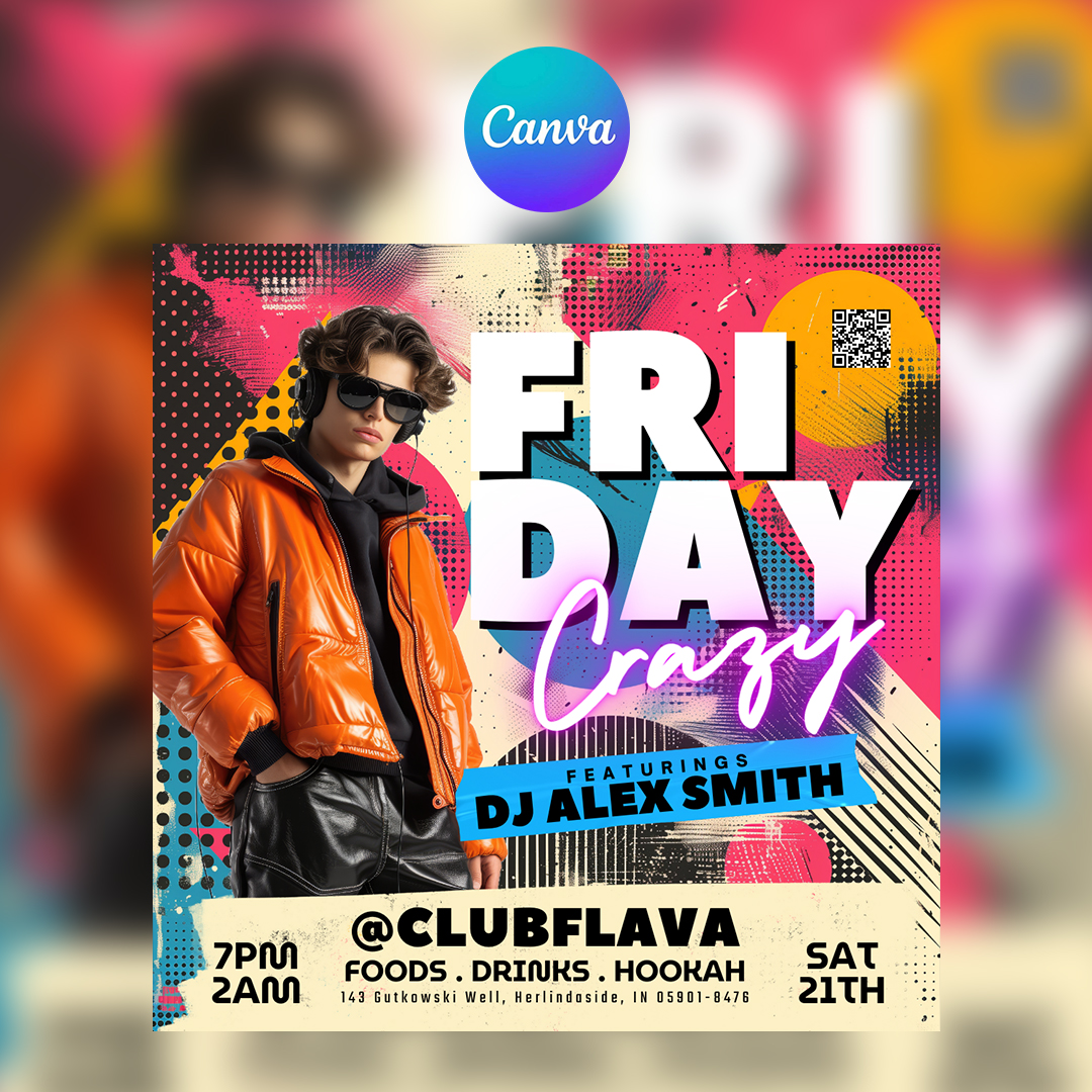 Friday Crazy Canva Flyer