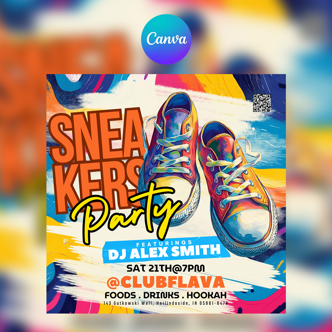 Sneakers Party Canva Flyer