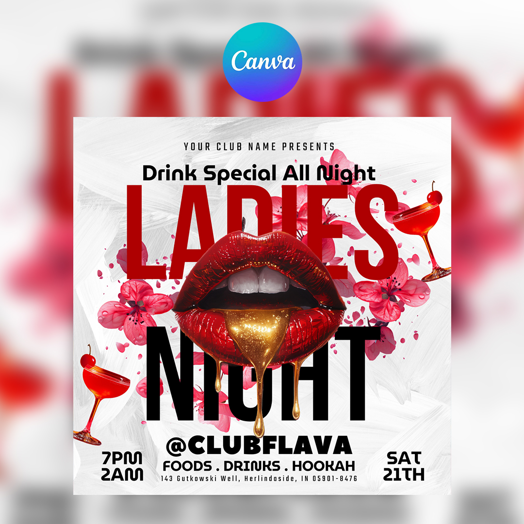 Ladies Night Canva Flyer
