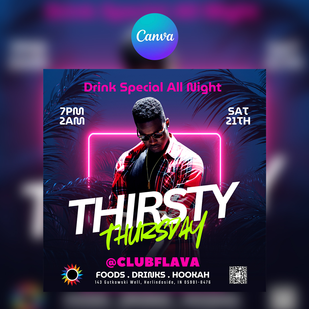 Thirsty Thursday Canva Flyer