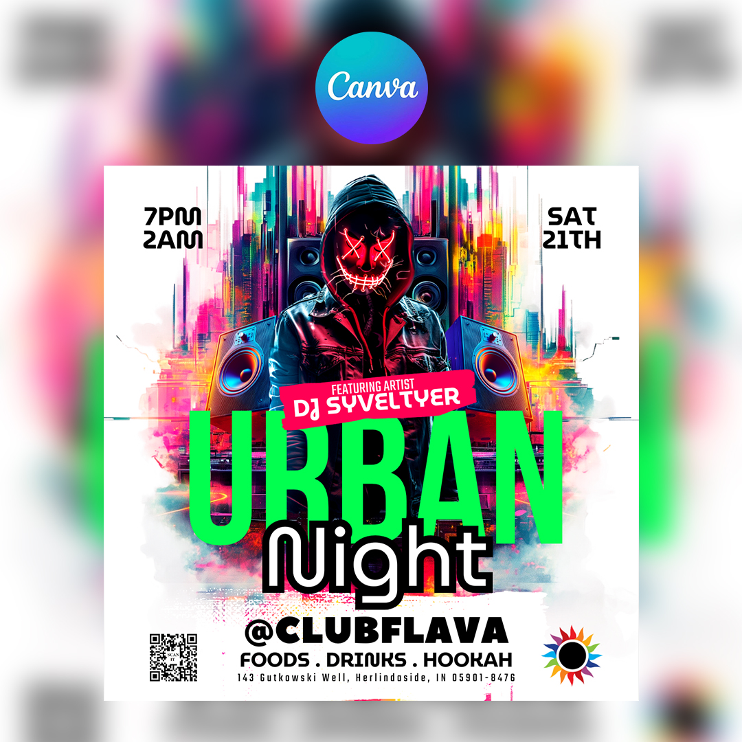 Urban Night Canva Flyer