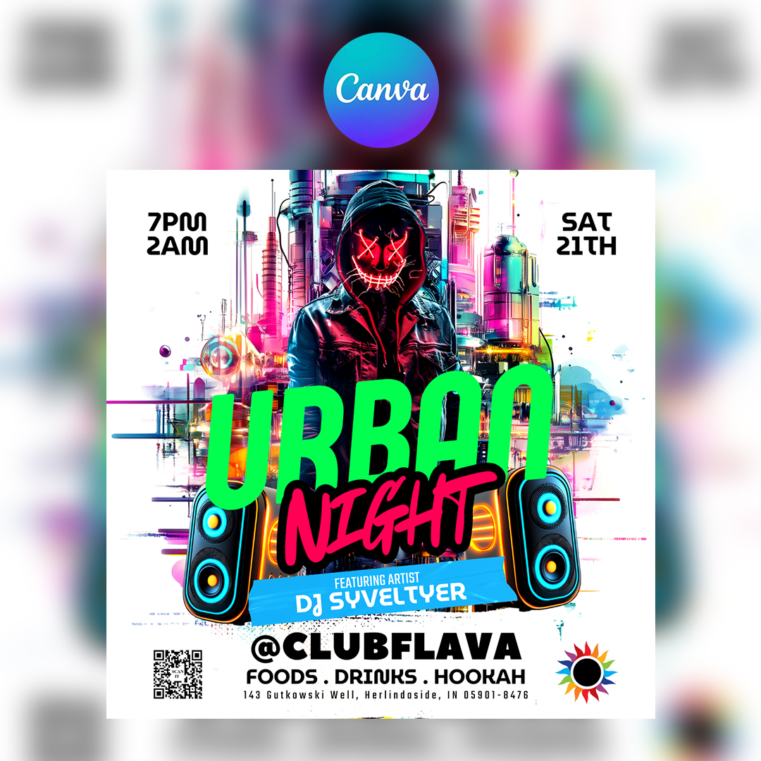 Urban Night Party Canva Flyer
