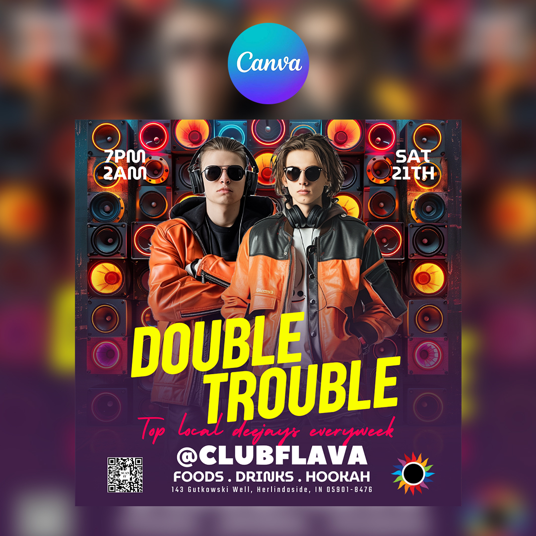 Double Trouble Canva Flyer