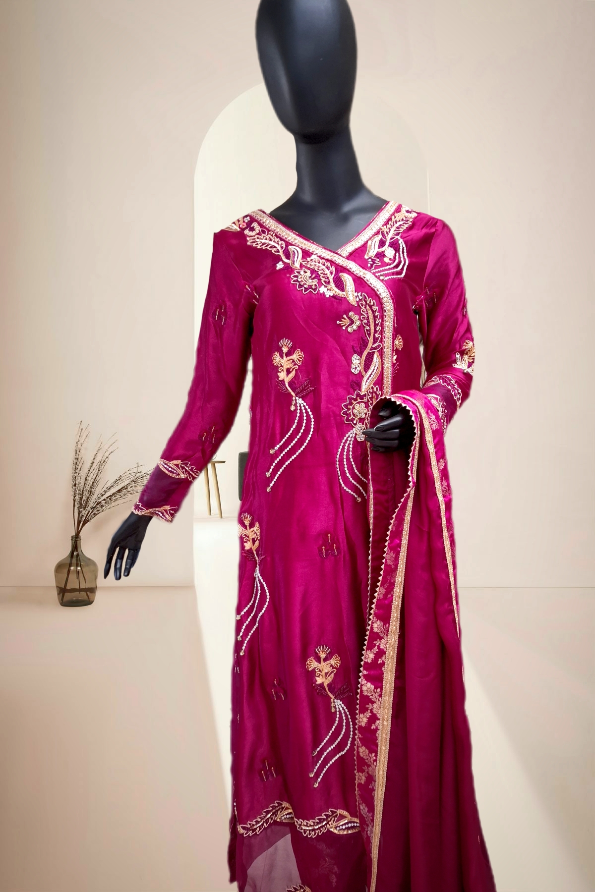 Magenta Angrakha 3pc