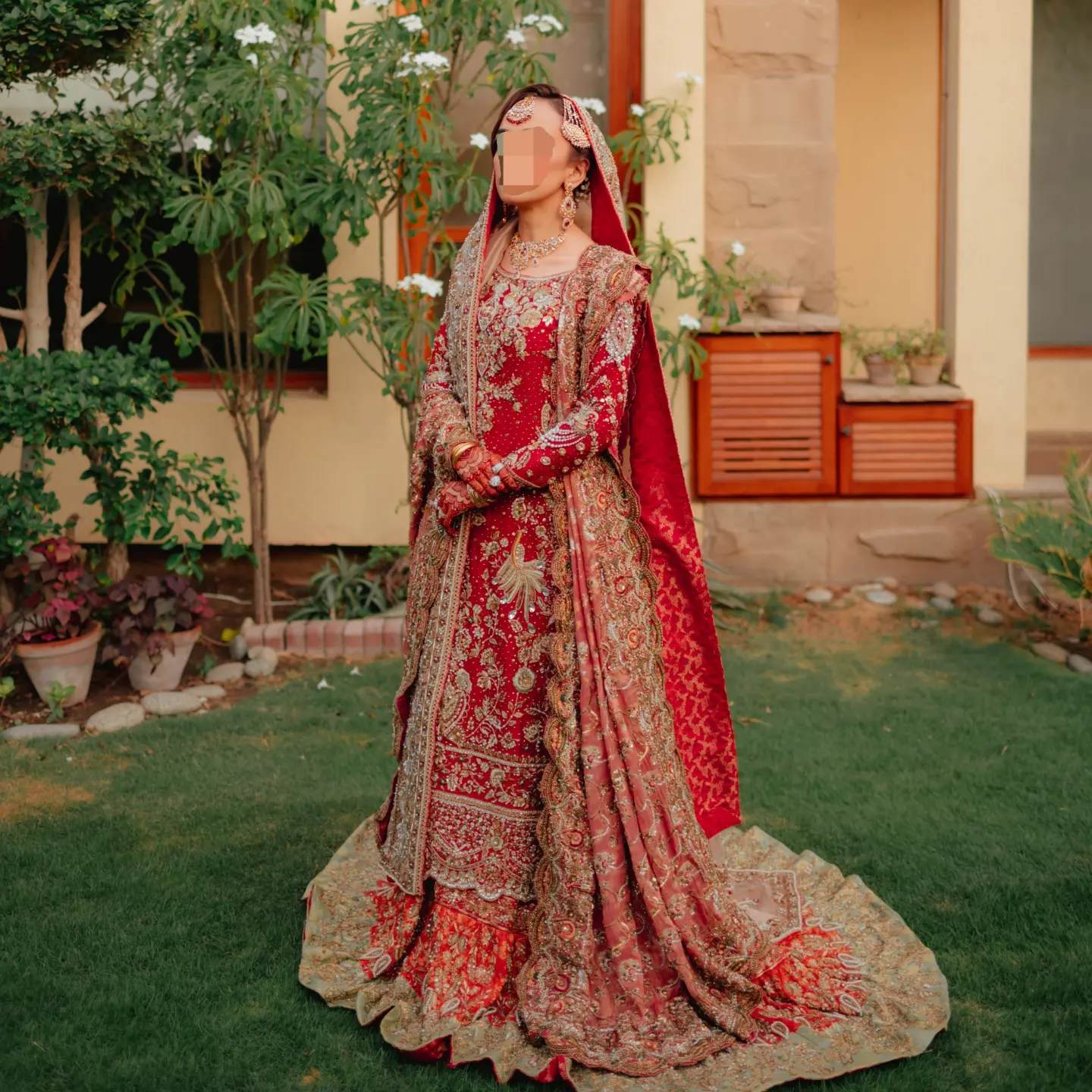 Beautiful red bridal dress
