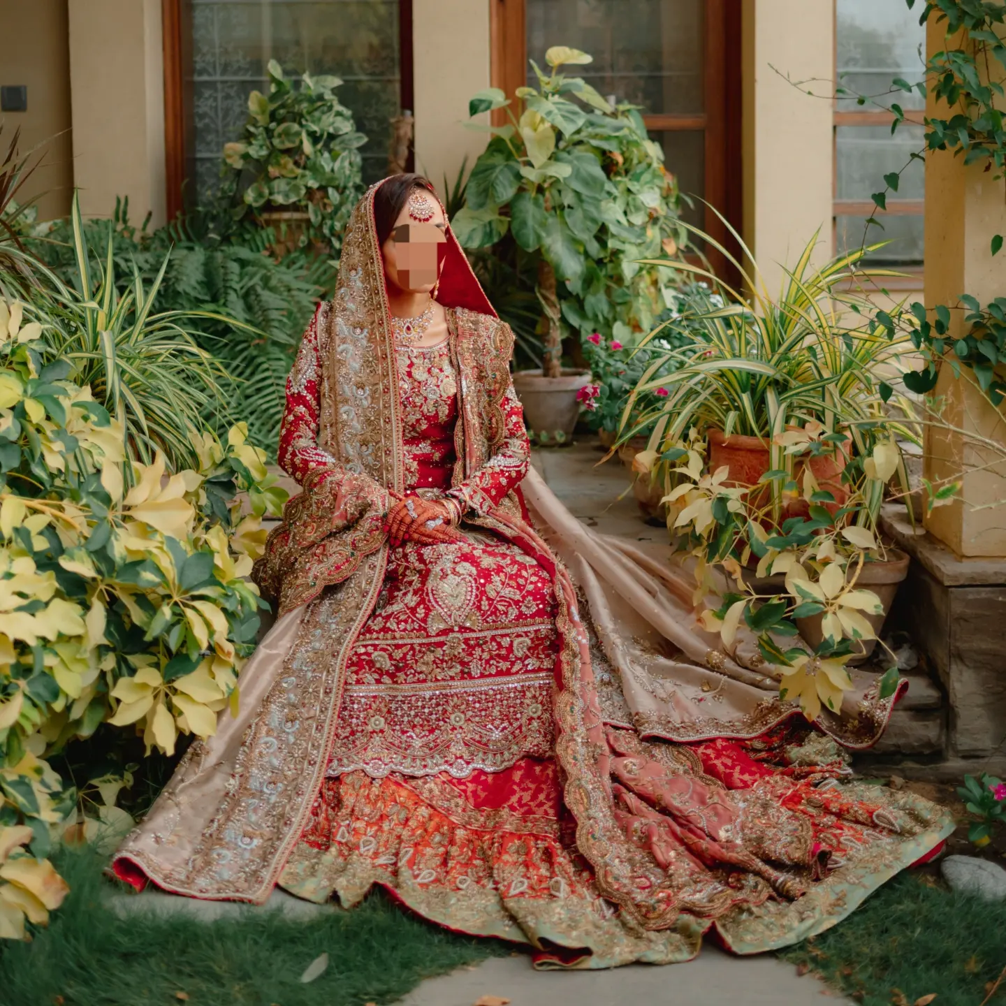 Beautiful red bridal dress