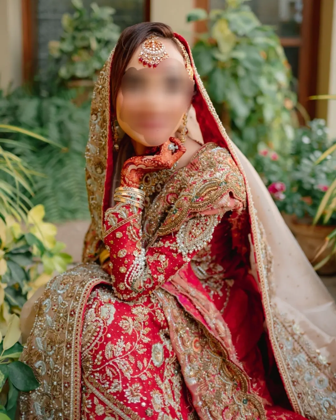 Beautiful red bridal dress