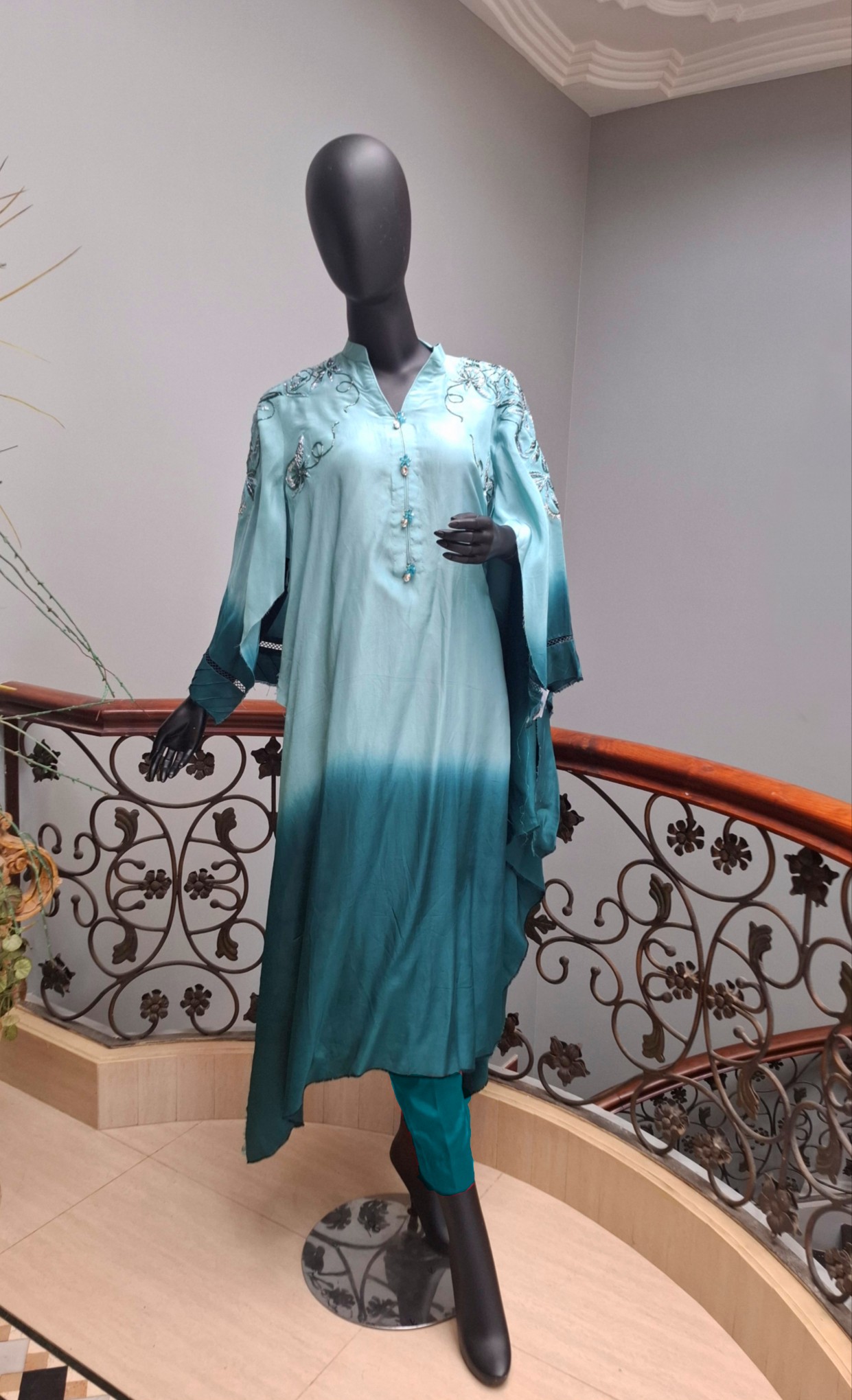 Multi shade Sky blue/ Teal 3 pc
