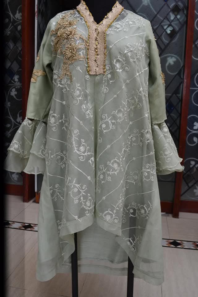 3pc front open dress