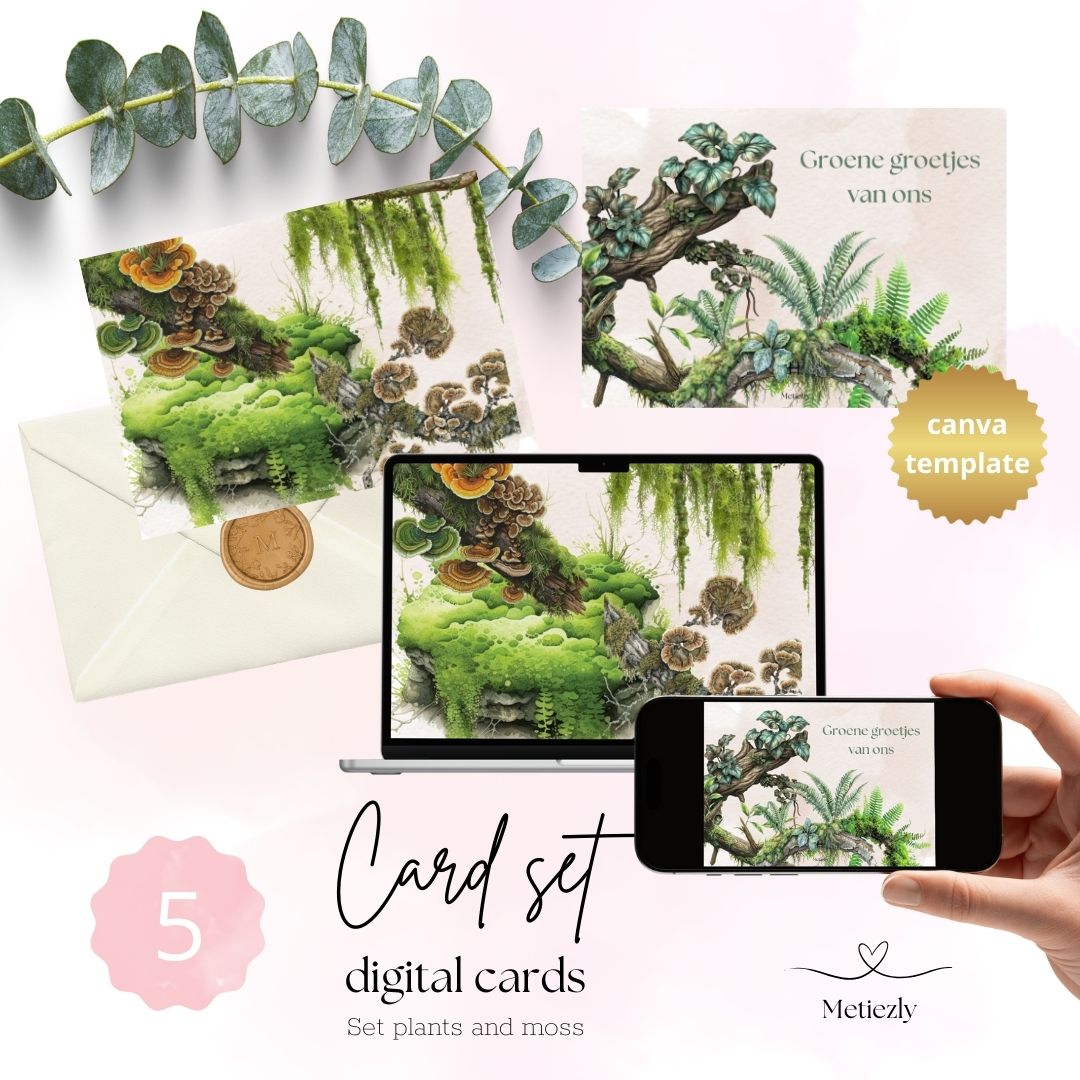 Plants and moss, set van 5 kaarten | $2.23
