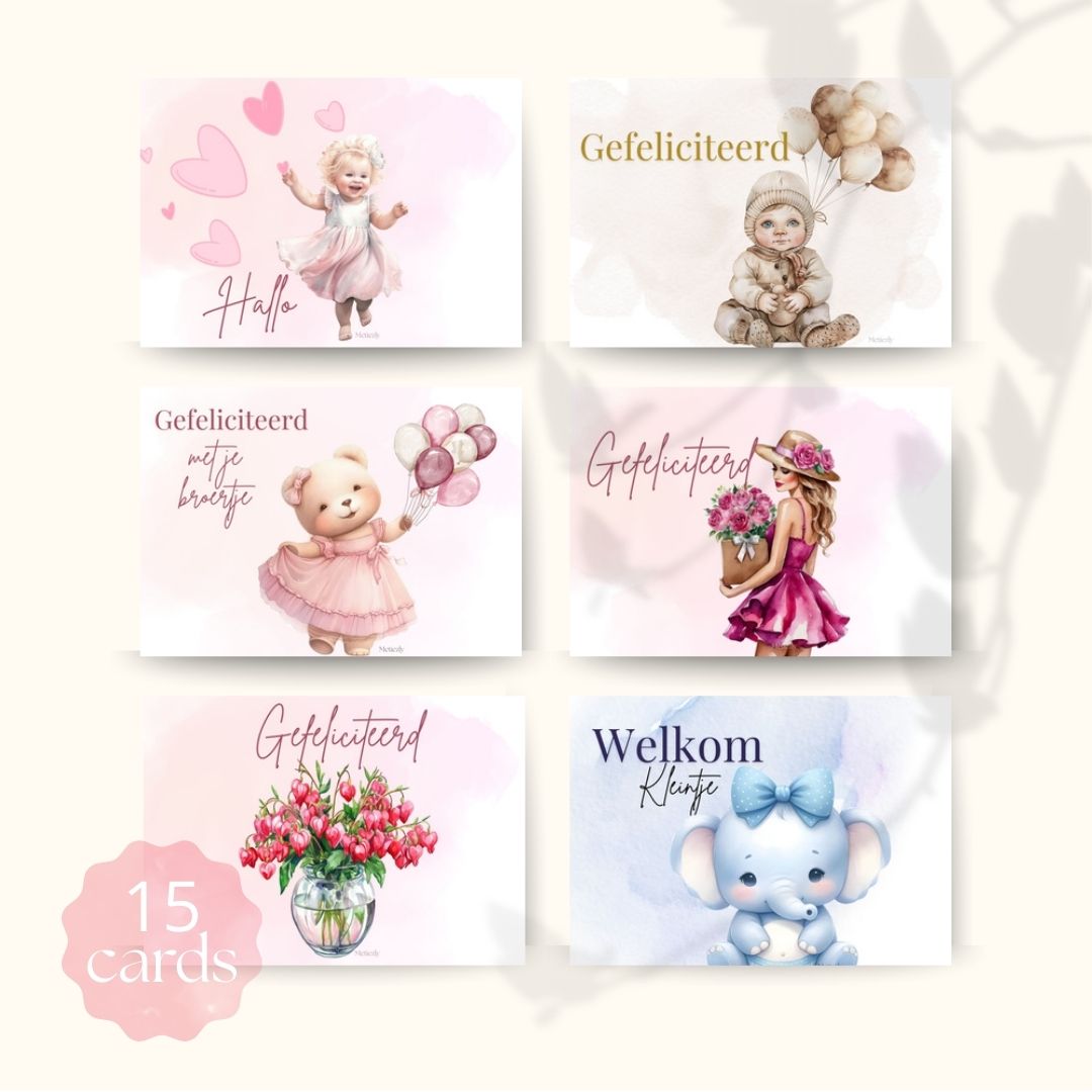 Konijntje, set van 15 kaarten | $5,72