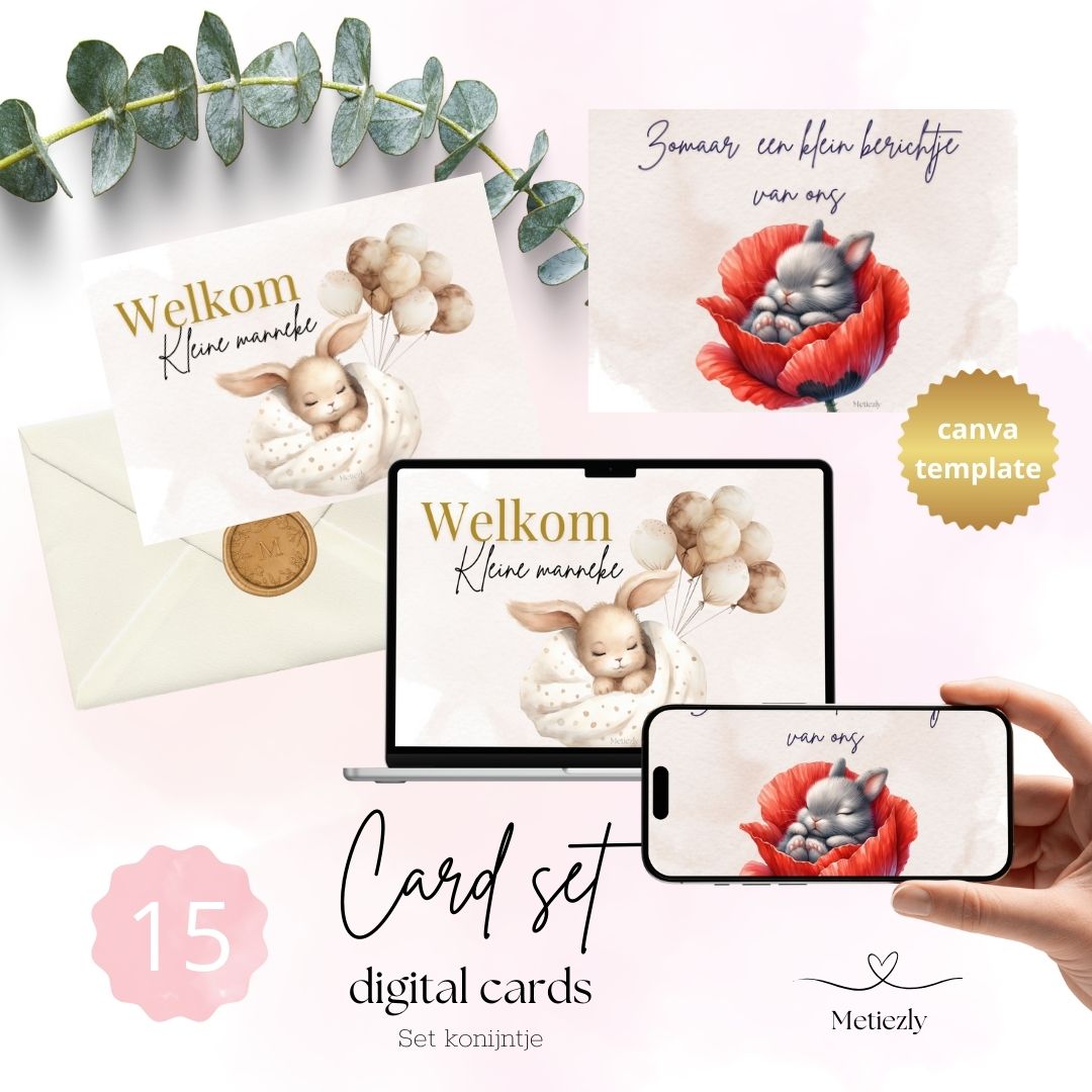 Konijntje, set van 15 kaarten | $5,72