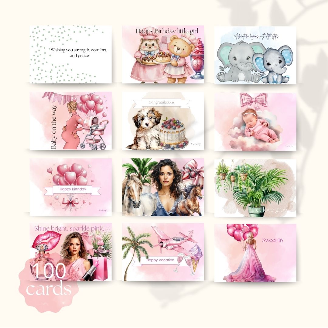 Diverse cards, set of 100 cards | $40,97