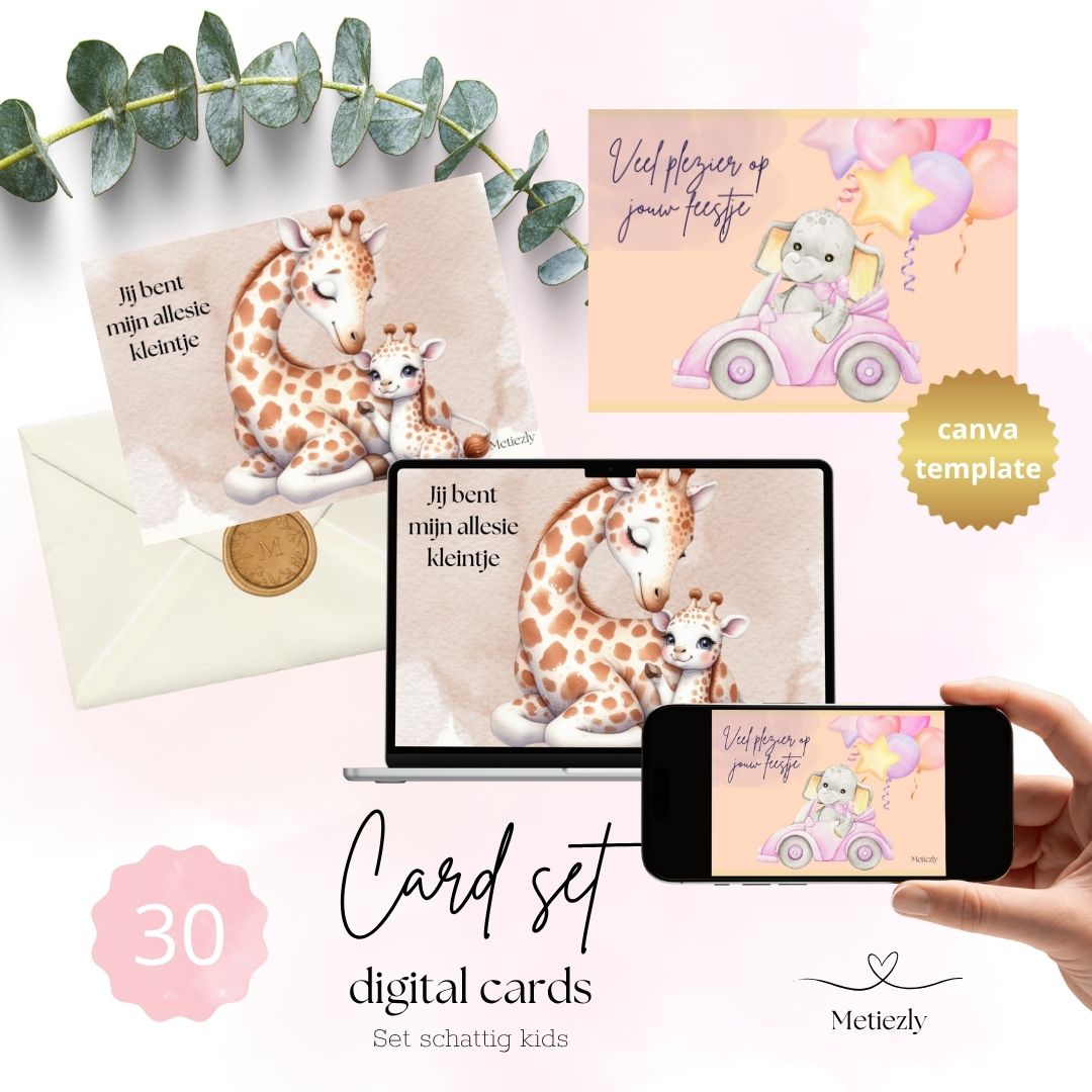 Schattig kids, set van 30 kaarten | $13,73